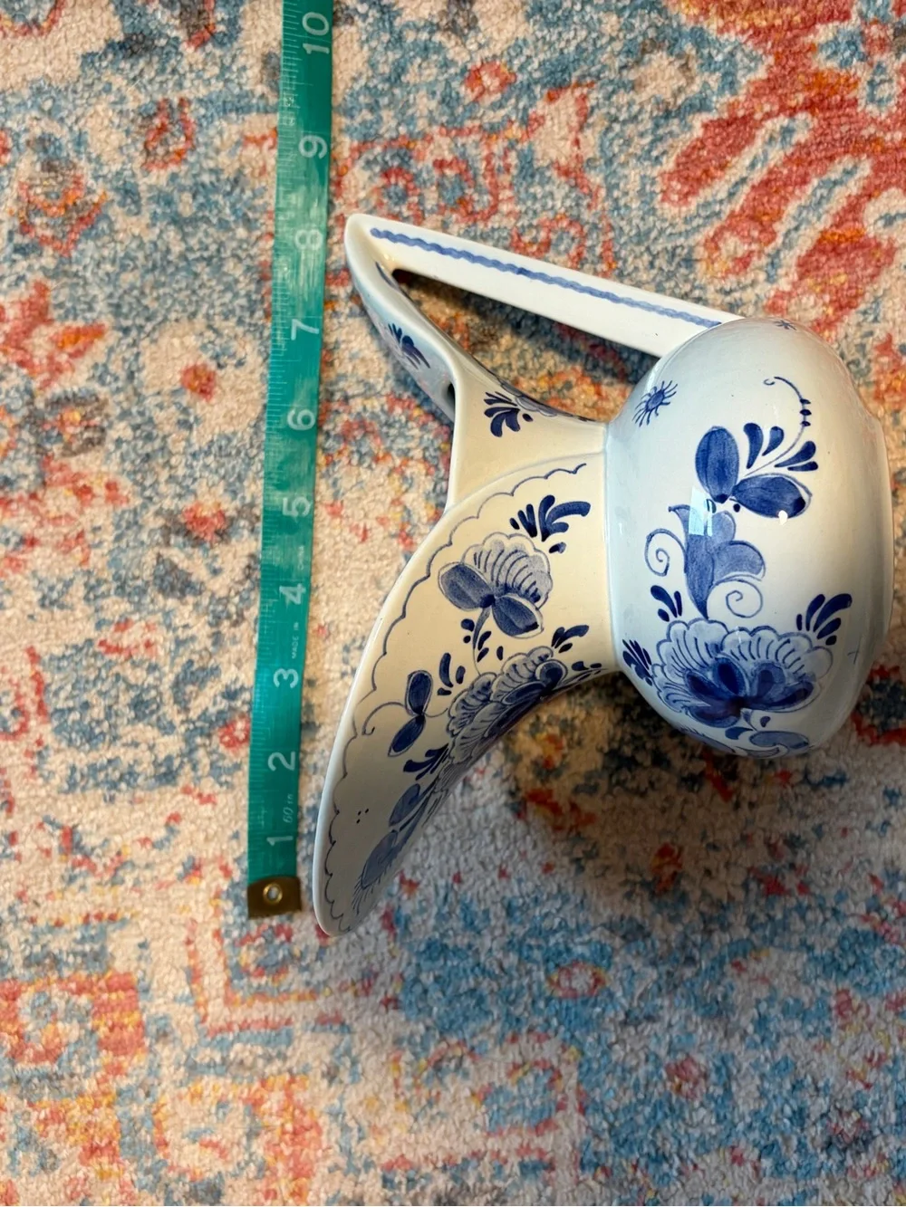 Delft blue flared pitcher